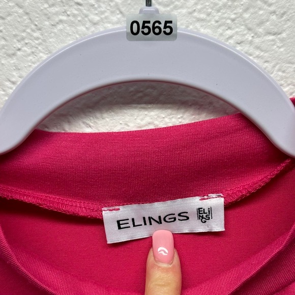 EUC! Elings Women’s Sz M Pink Pullover Tank Top With Cold Shoulder Straps, V565 - Picture 8 of 10